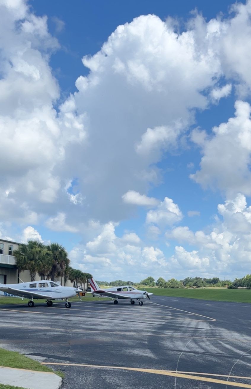 General aviation aircraft parked at Orlando-Apopka Airport